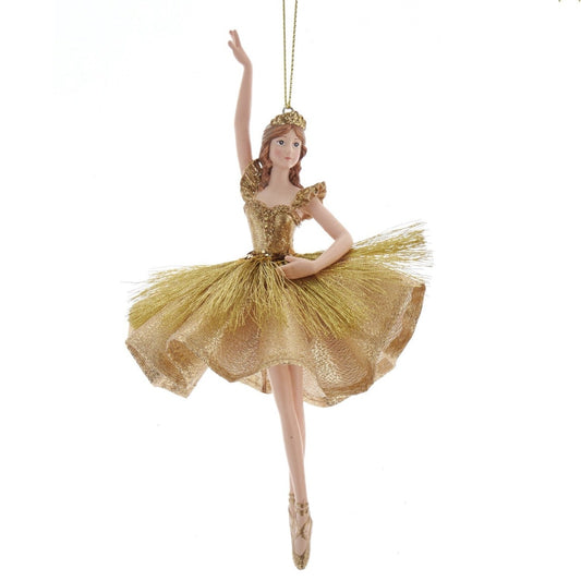 Kurt S Adler Gold Ballerina Christmas Ornament - High Arm