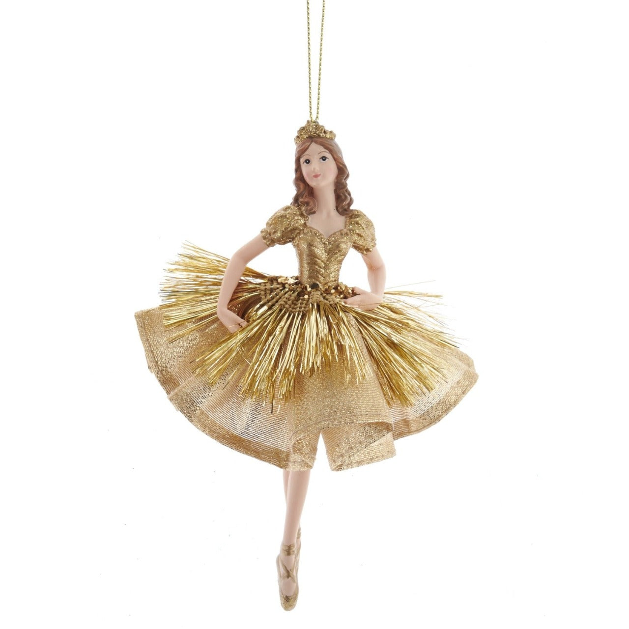Kurt S Adler Gold Ballerina Christmas Ornament - Low Arm