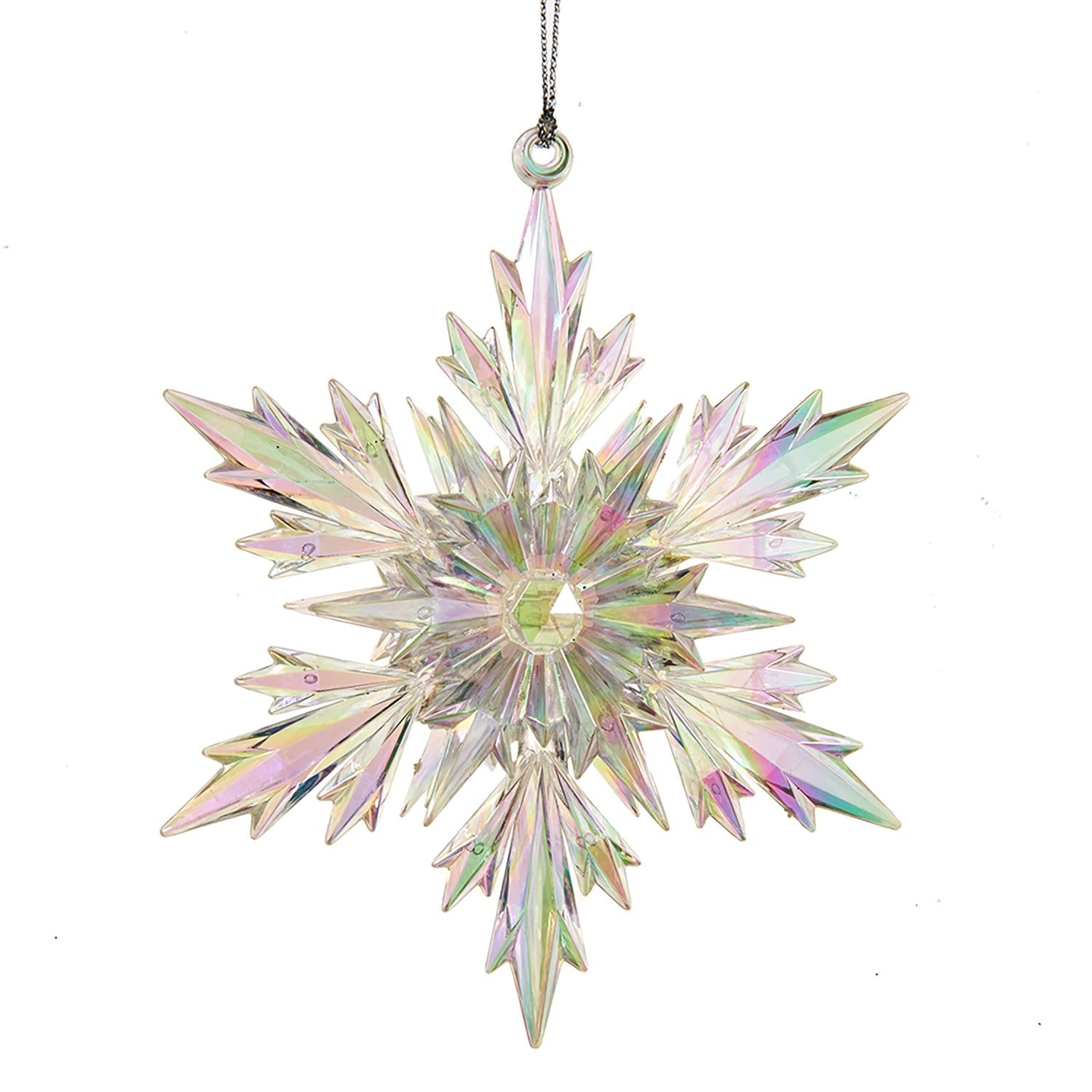 Kurt S Adler Iridescent Christmas Snowflake Acrylic Ornament