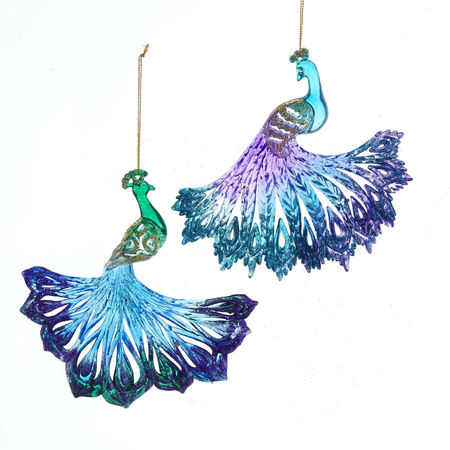 Kurt S Adler Peacock Christmas Ornament - Green