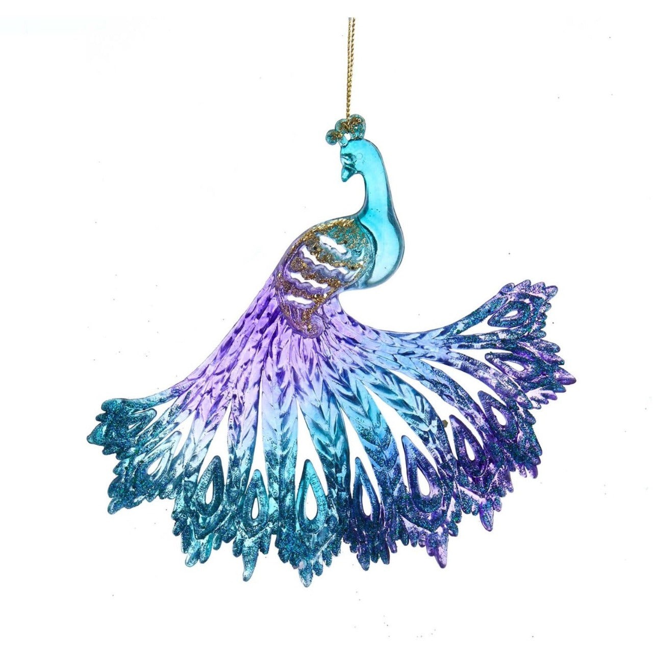 Kurt S Adler Peacock Christmas Ornament - Blue