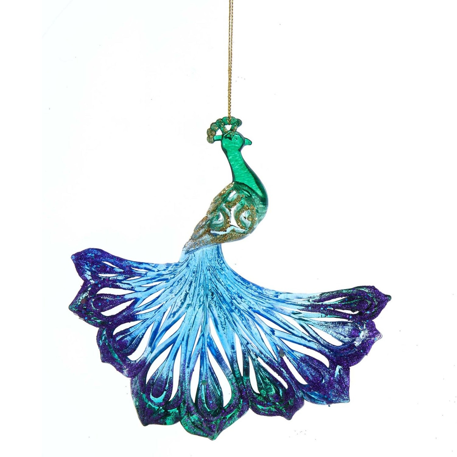 Kurt S Adler Peacock Christmas Ornament - Green