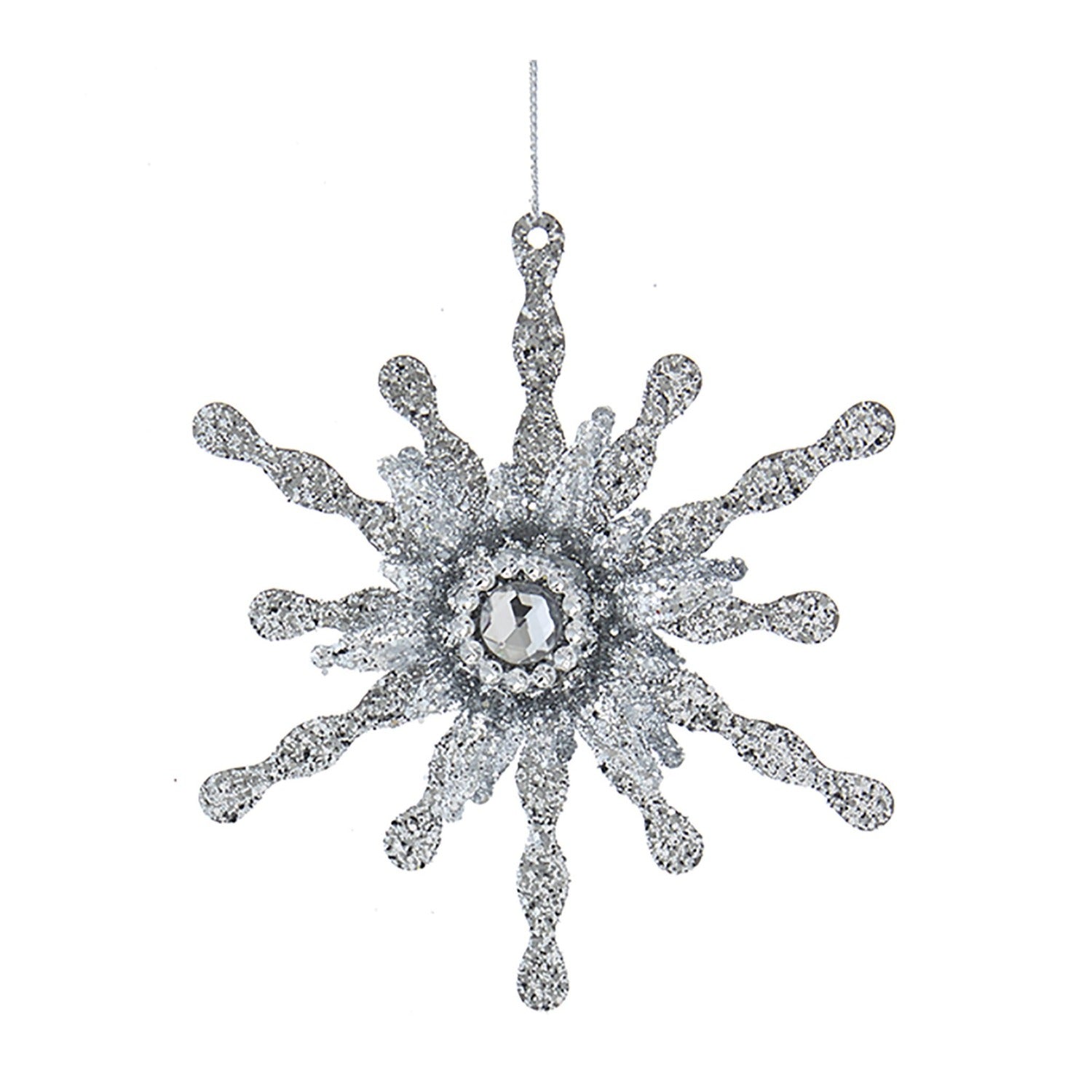 Kurt S Adler Snowflake Christmas Ornaments - Silver