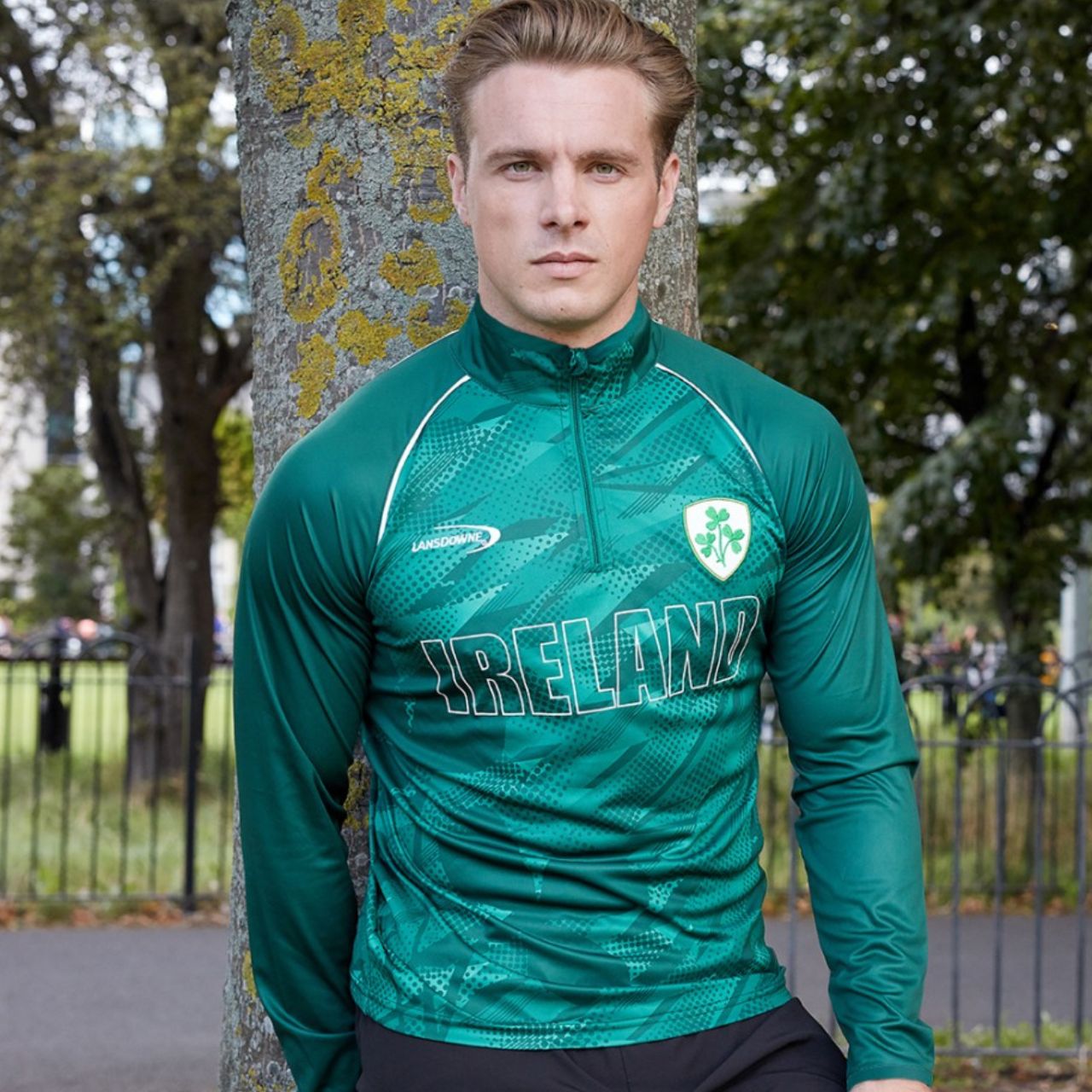 Lansdowne Adults Bottle Green Sublimated Performance 1/4 Zip Top  This 1/4 zip performance top is part of the Lansdowne Sports Official Collection. Designed in a bottle green sublimated dry fit performance material this top is ideal for sports. It stabilizes core temperature and helps draw moisture away from skin so will aid peak performance.