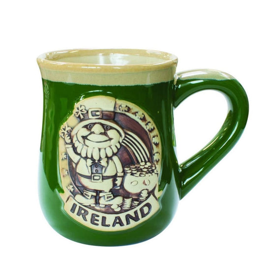 Large Green Mug with Leprechaun Embossed