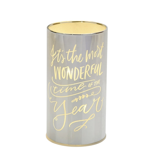 LED Light Up Glass Ornament "The Most Wonderful Time