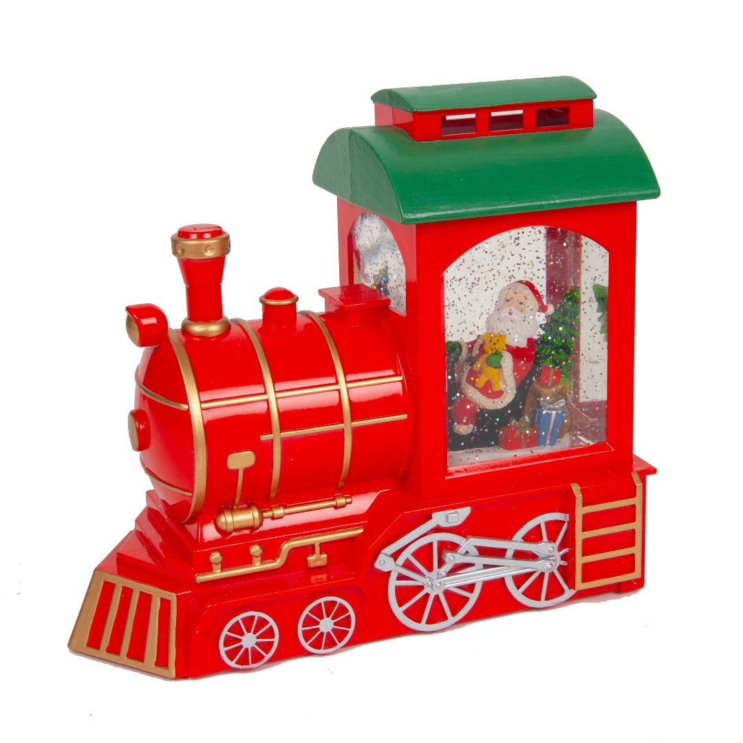 LED Santa Express Train Snow Globe  Add an extra special flourish of festive magic to a Christmas display with this large LED light up steam train glitter snowglobe. From the North Pole Novelties Co. by Santa's Workshop - the one stop shop for Christmas cheer!