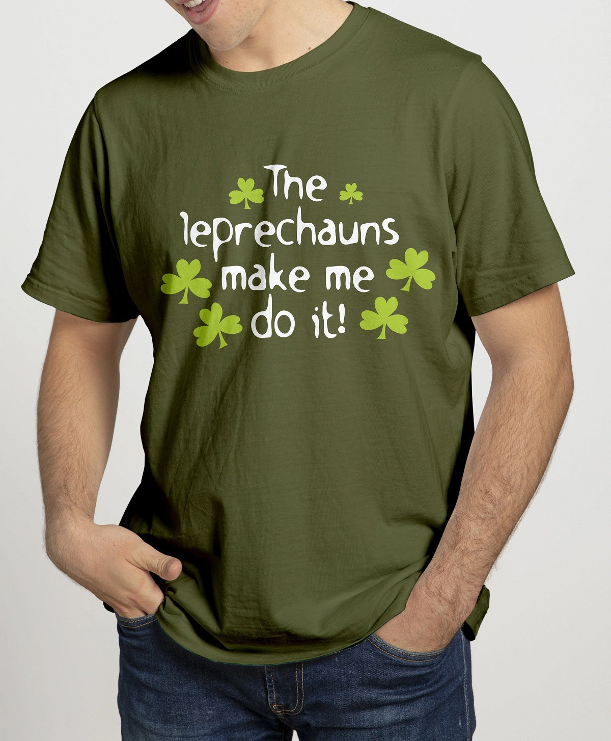 Cara Craft Leprechauns Make Me Do It T-Shirt Olive
