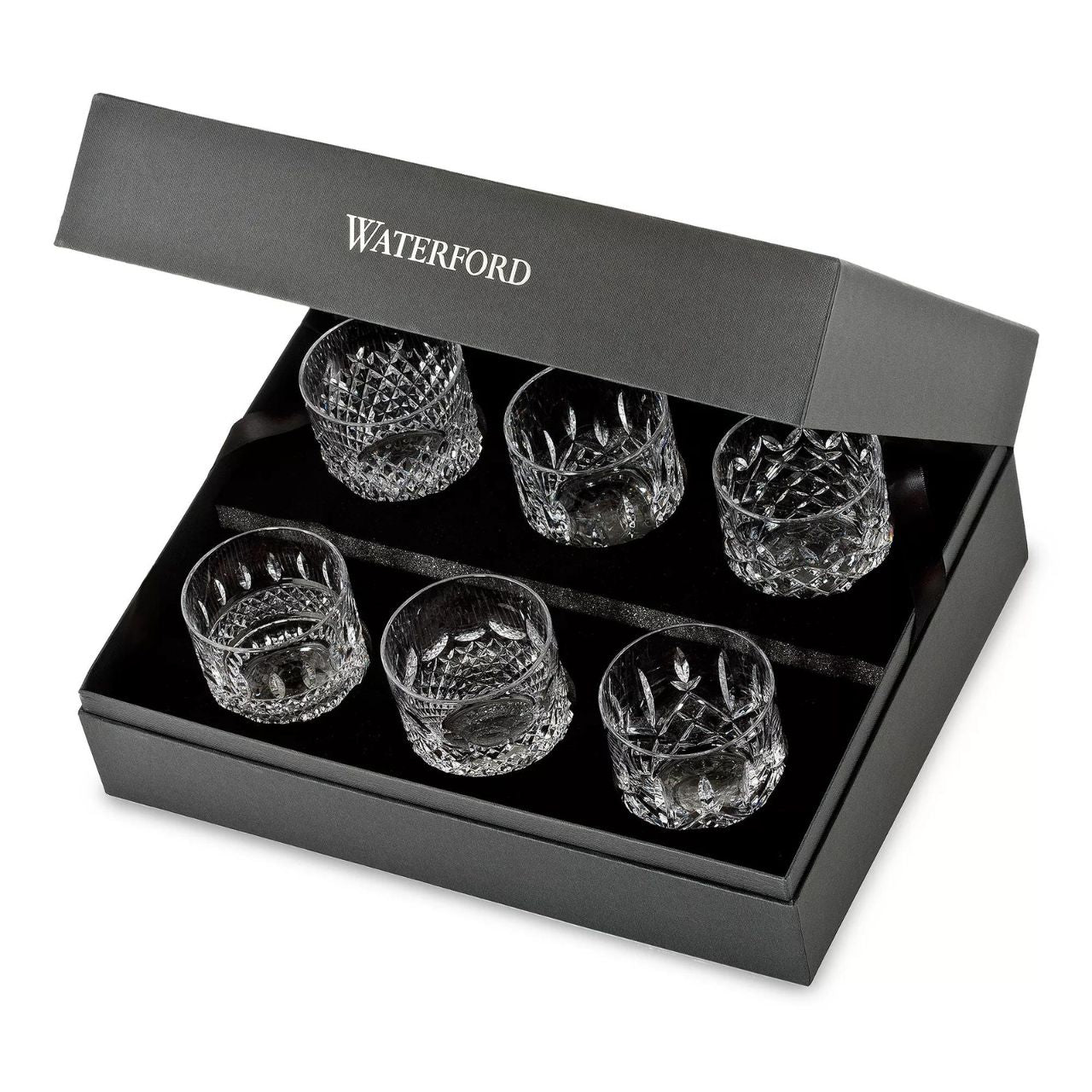 Waterford Crystal Lismore Connoisseur Heritage Straight Sided Tumbler Set of 6 Elevate your whiskey glass collection with our set of six Lismore Connoisseur Heritage Straight Sided Tumblers, each intricately adorned with a timeless pattern from the Waterford archives.