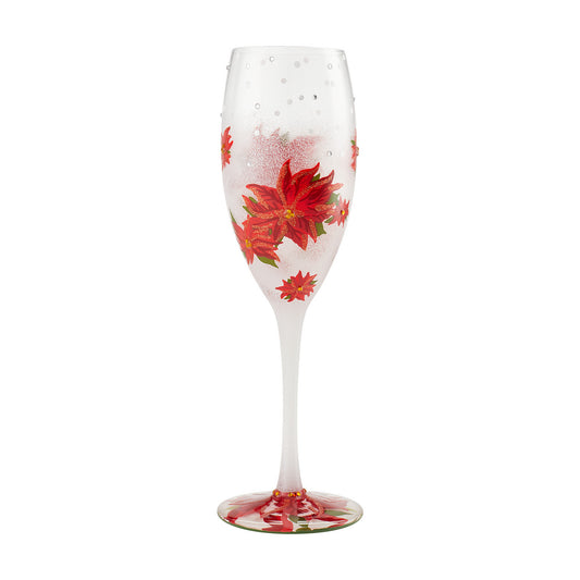 Christmas Lolita Poinsettias In the Snow  The shape of the poinsettia flower and leaves are sometimes thought as a symbol of the Star of Bethlehem which led the Wise Men on the Holy Night. In this glass the holiday flower blooms beautifully in the snow.