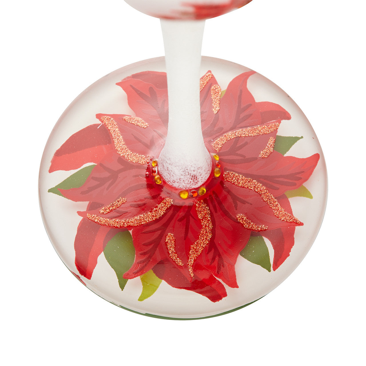 Christmas Lolita Poinsettias In the Snow  The shape of the poinsettia flower and leaves are sometimes thought as a symbol of the Star of Bethlehem which led the Wise Men on the Holy Night. In this glass the holiday flower blooms beautifully in the snow.