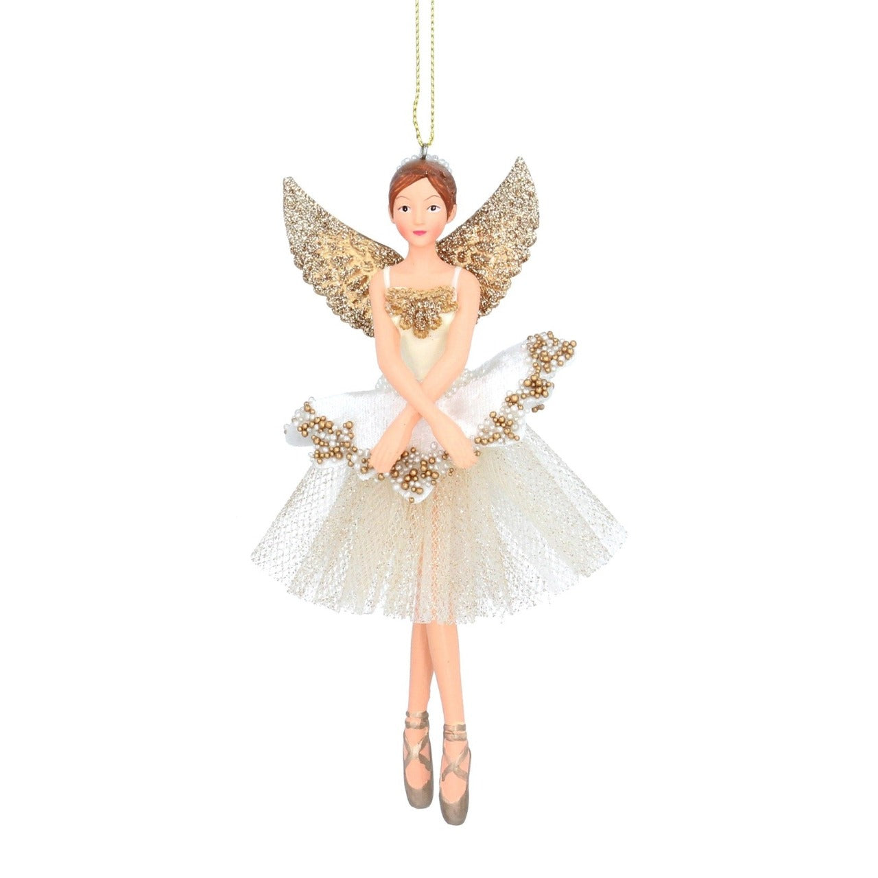 Gisela Graham Luxury Cream Velvet Fairy Large Christmas Decorations 16 cm  Browse our beautiful range of luxury Christmas tree decorations, baubles & ornaments for your tree this Christmas.  Add style to your Christmas tree with these elegant Christmas Luxury Velvet Fairy decorated with cream and golden fabric.