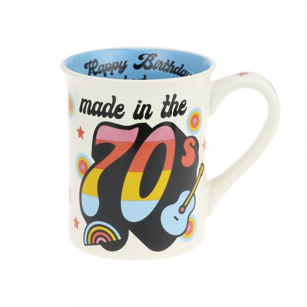 Made in the 70's Mug  Go back to the 70s in style with this retro mug. The message on the back reads 'You're not old you're retro' with the message on the interior read 'Happy birthday to the best person' Give that special person a throwback on their birthday to celebrate.