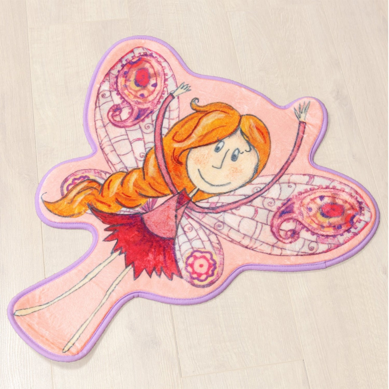 Magical Fairy Bedroom Rug 60 x 68 cm  Bring some fairy magic to their bedroom with this cushioned pink fairy rug. From the My Magical Fairy Collection by Just 4 Kids - some adults don't believe in fairies, but we know better, don't we...