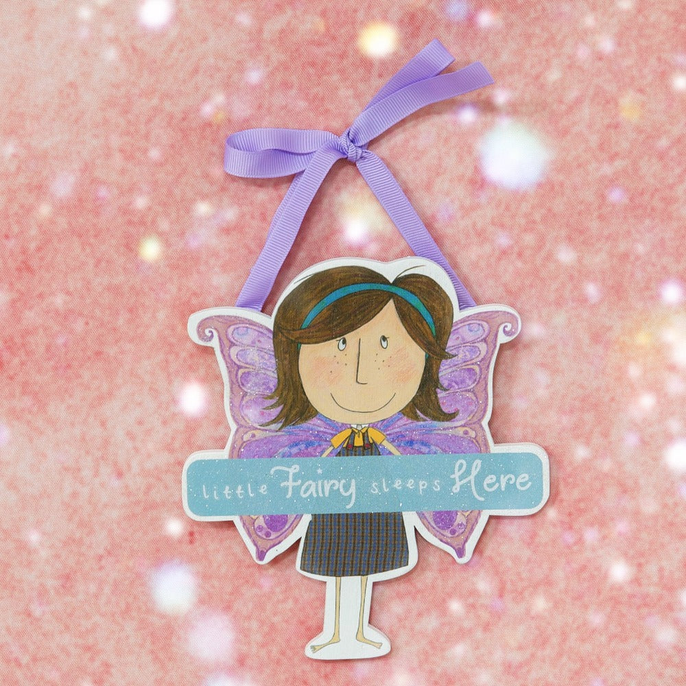 Magical Fairy Hanging Plaque - Little Fairy Sleeps Here  Make sure everyone knows to tread carefully when they go into your room with this Little Fairy Sleeps Here door hanging plaque. From the Magical Fairy collection by Just 4 Kids - some adults don't believe in fairies, but we know better, don't we...