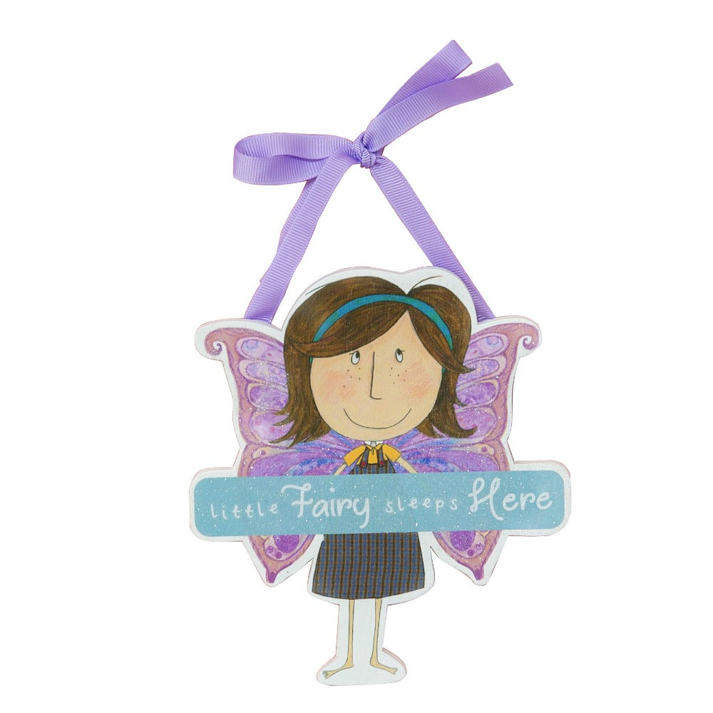 Magical Fairy Hanging Plaque - Little Fairy Sleeps Here  Make sure everyone knows to tread carefully when they go into your room with this Little Fairy Sleeps Here door hanging plaque. From the Magical Fairy collection by Just 4 Kids - some adults don't believe in fairies, but we know better, don't we...