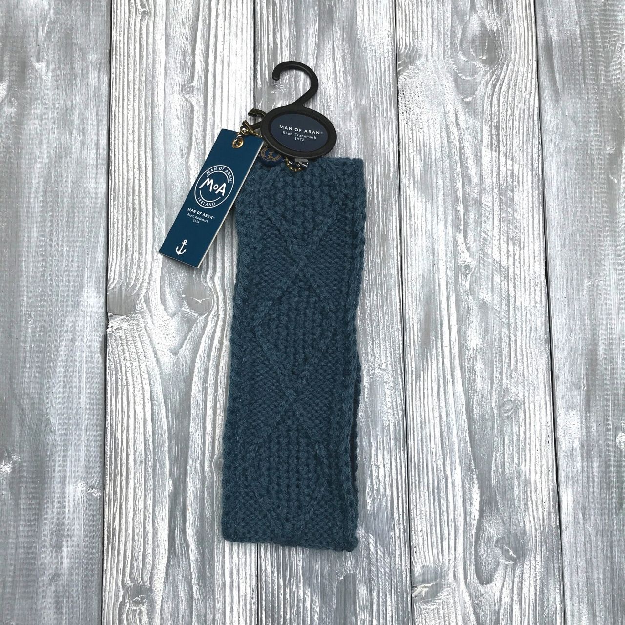 Man of Aran Headband Blue - Lady  Man of Aran range is inspired by the beauty of the rugged Irish Landscape. We have created this collection to present everything that it means to be Irish. Our designs have been inspired by Irish craft skills passed down through generations to create.