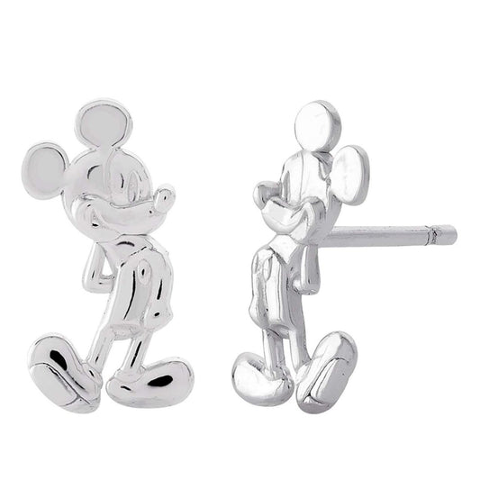 Peers Hardy Disney Mickey Mouse Silver Stud Earrings  Stunning sterling silver stud earrings form a silhouette of Micky Mouse famous pose adding a feminine touch to the classic piece of jewellery  Trendy and fashionable design, the Disney Micky Mouse famous pose Sterling Silver Stud Earrings add a chic, fun touch to any outfit.