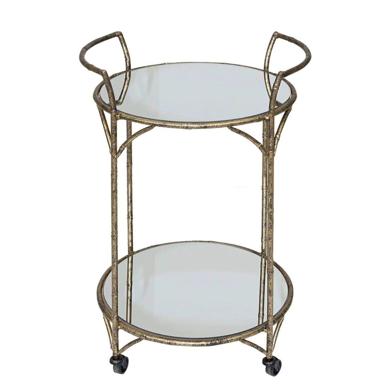 Danrich Drinks Trolley by Mindy Brownes  - Mindy Brownes Drinks Trolley - Sip Sip Hooray, - Introducing the Danrich drinks trolley for smaller spaces. - Make your dinner party one to remember and a service as easy as one-two-three! - Featuring one mirrored top and one mirrored bottom shelf.