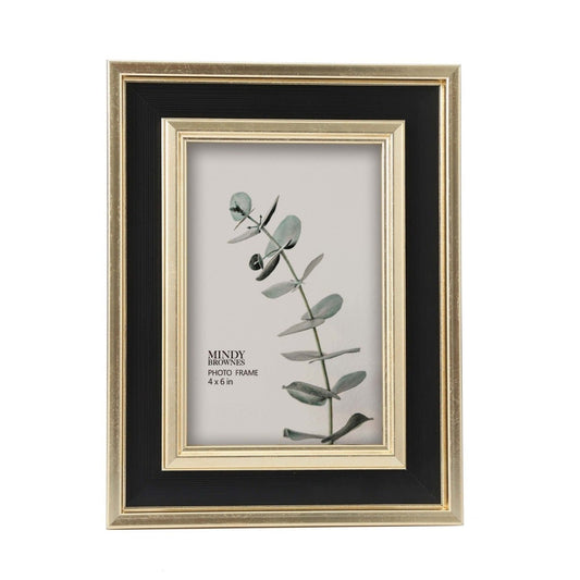 Mindy Brownes Dara Picture Frame (4 x 6)  Capture your special moments with a frame from Mindy Brownes. Black and Gold in colour, a classic design combination.