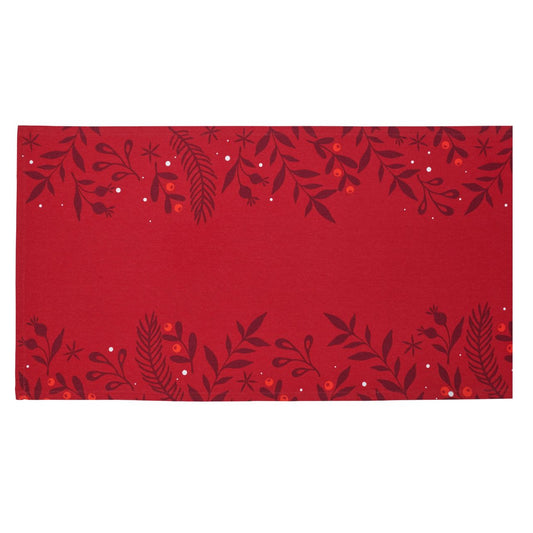 Christmas Festive Night Table Runner by Mindy Brownes Interiors  A beautiful table runner.  A stunning table runner finished in a berry red with floral detailing at the sides. Ideal for any tablespace this festive season.