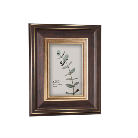 Mindy Brownes Haiden Picture Frame 5 x 7  Capture your special moments with a frame from Mindy Brownes. Dark brown and gold in colour, a classic design combination.