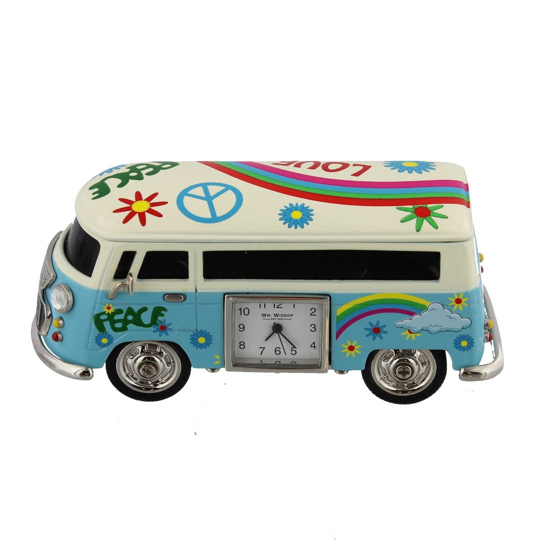 Miniature Clock Blue Camper Van by William Widdop  Bring a unique and quirky touch to the home with this stylish miniature clock made with great attention to detail. 