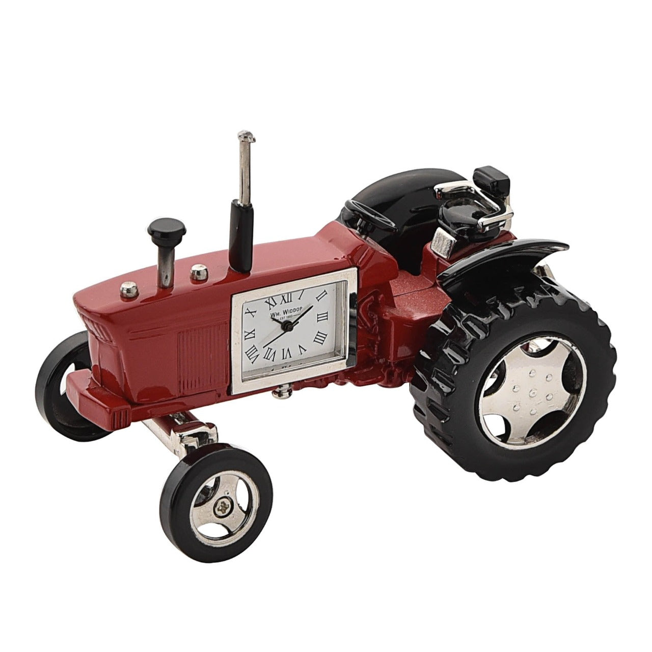 Miniature Clock Farmers Red Tractor by William Widdop  Bring a unique and quirky touch to the home with this stylish miniature clock made with great attention to detail.  The miniature tractor is a great gift for someone who has an interest in the farming world.