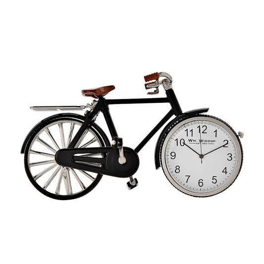 William Widdop Miniature Pedal Bike Quartz Clock  Bring a unique and quirky touch to the home with this vintage pedal bike styled miniature clock. Featuring a vintage pedal bike design it will make a great addition to an office or mancave and makes a great gift for a cycling enthusiast. 