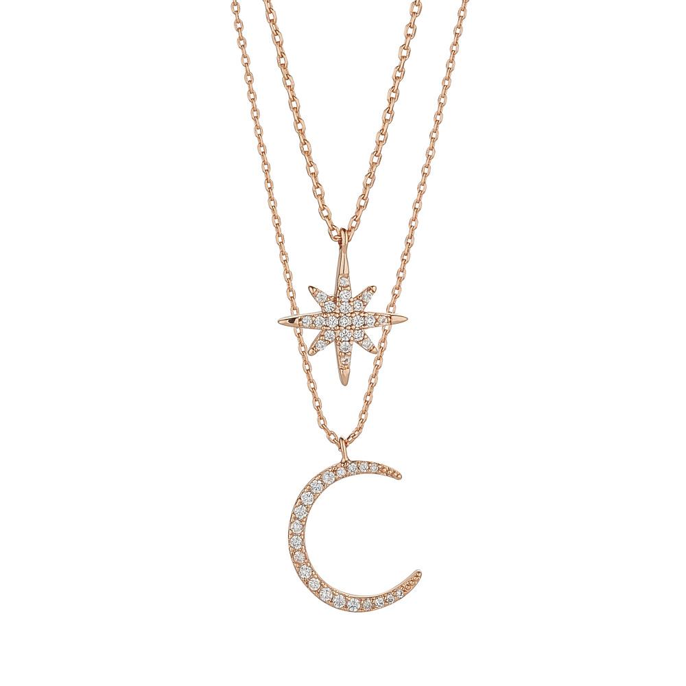 Knight & Day Moon & Stars Layered Gold Necklace
