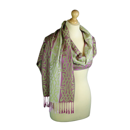 Mulligans Ireland Inishbofin Celtic Pashmina Scarf  Named after the islands of Ireland, and inspired by their stories and history, our Island Range of shawls and scarves is a fusion of modern Irish design and colour palette together with the traditional Celtic knot weave or ‘snaidhm celtic’ in Irish/Gaelic.