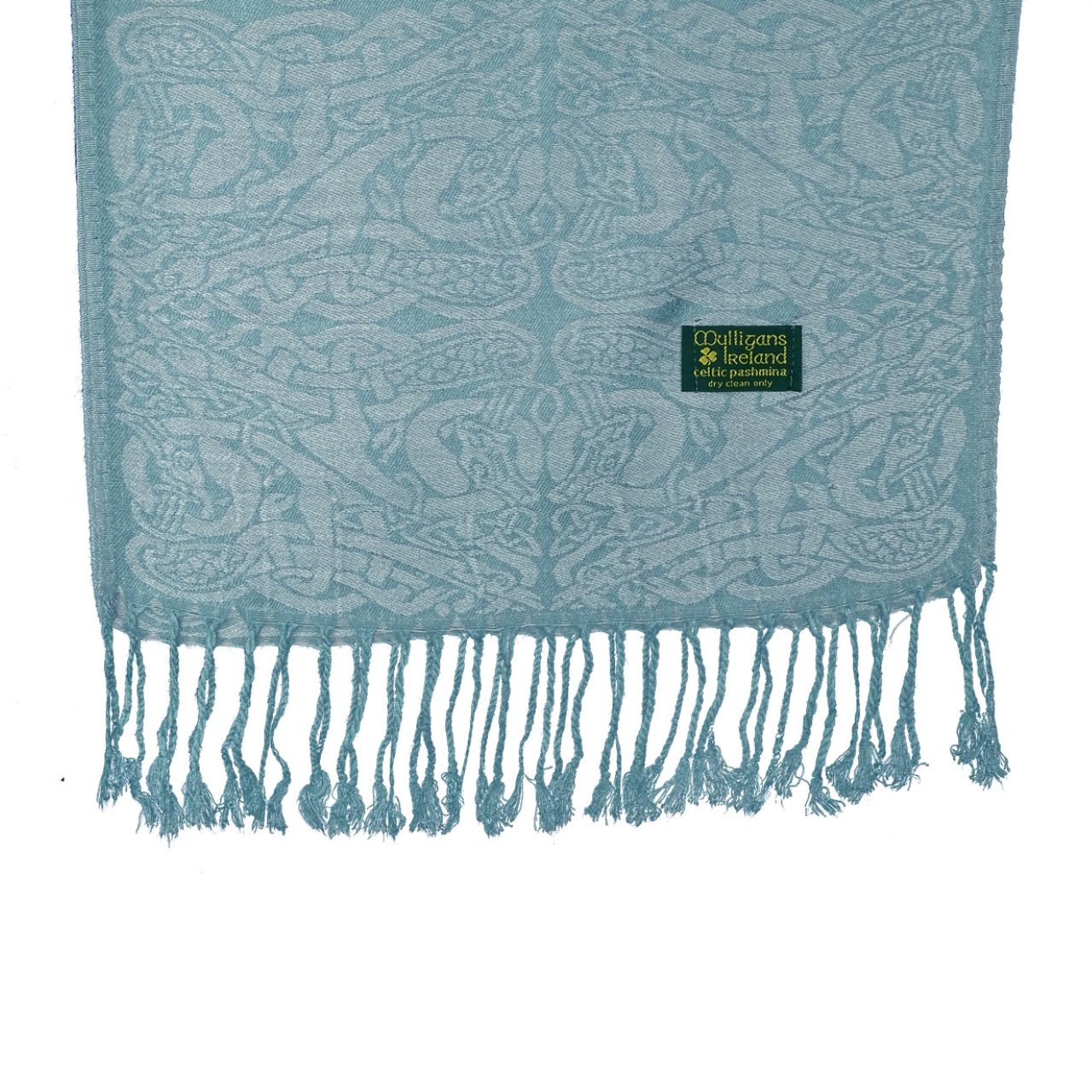 Mulligans Ireland Inishtrahull Celtic Pashmina Scarf  Named after the islands of Ireland, and inspired by their stories and history, our Island Range of shawls and scarves is a fusion of modern Irish design and colour palette together with the traditional Celtic knot weave or ‘snaidhm celtic’ in Irish/Gaelic.