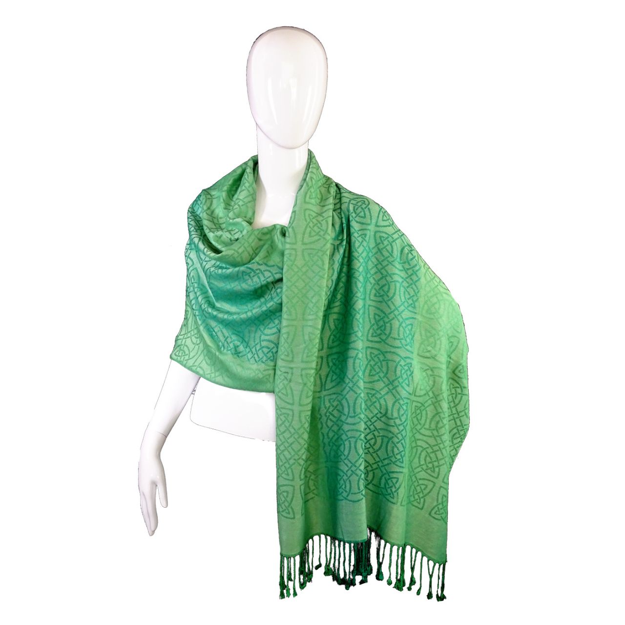 Mulligans Ireland Innisfree Celtic Pashmina Shawl  Named after the islands of Ireland, and inspired by their stories and history, our Island Range of shawls and scarves is a fusion of modern Irish design and colour palette together with the traditional Celtic knot weave or ‘snaidhm celtic’ in Irish/Gaelic.