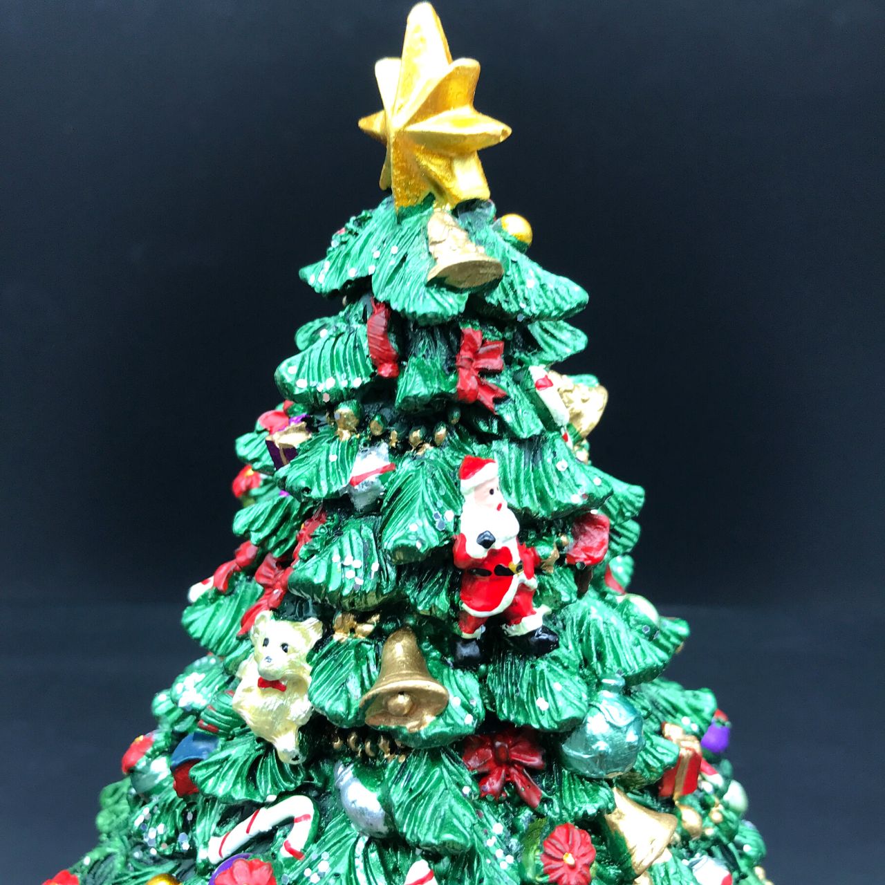 Music Box World Decorated Christmas Tree  Decorated Christmas-Tree  The top part of the tree rotates to the melody of “Oh Christmas-tree”