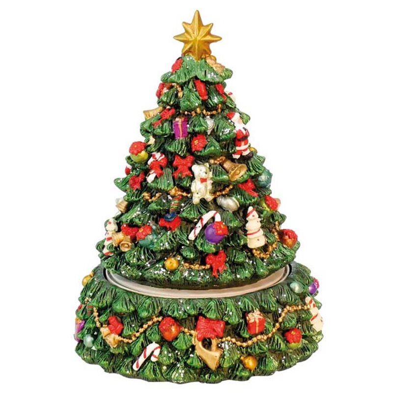 Music Box World Decorated Christmas Tree  Decorated Christmas-Tree  The top part of the tree rotates to the melody of “Oh Christmas-tree”