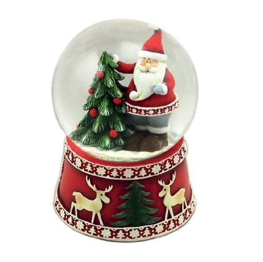 Musicboxworld Snow Globe Santa on a Tree