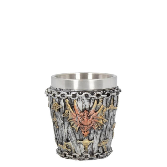 Nemesis Now - Dragon Kingdom Shot Glass  Highly-detailed design.  Hand-painted.  Removable stainless-steel insert.
