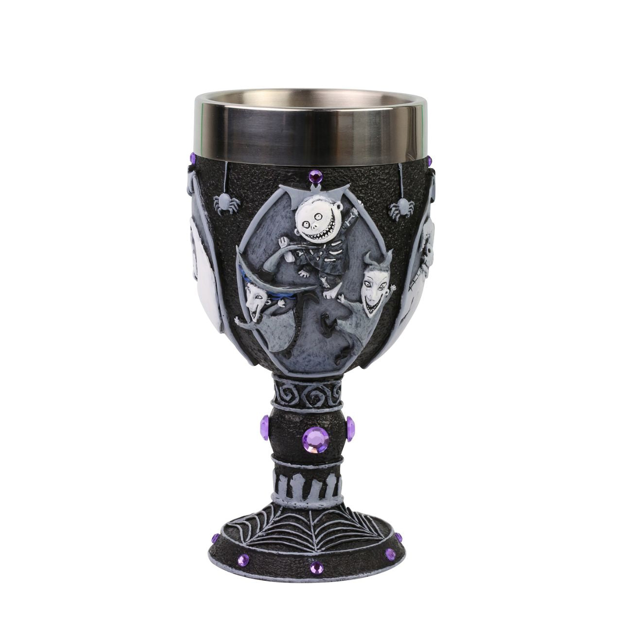 Nightmare Before Christmas Decorative Goblet  The official chalice of Halloween Town, celebrate your holidays in style with this stainless steel lined decorative goblet adorned with frightful imagery from The Nightmare Before Christmas.
