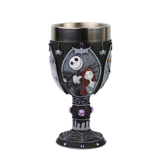 Nightmare Before Christmas Decorative Goblet  The official chalice of Halloween Town, celebrate your holidays in style with this stainless steel lined decorative goblet adorned with frightful imagery from The Nightmare Before Christmas.