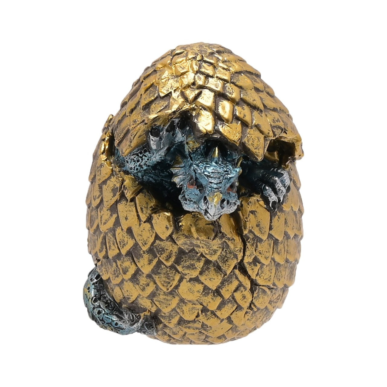 Orion Golden Dragon Egg Figurine  An Orion golden dragon egg figurine by THE SEASONAL GIFT CO®.  This majestic figurine captures the mythical world of dragons for those obsessed with fantasy.