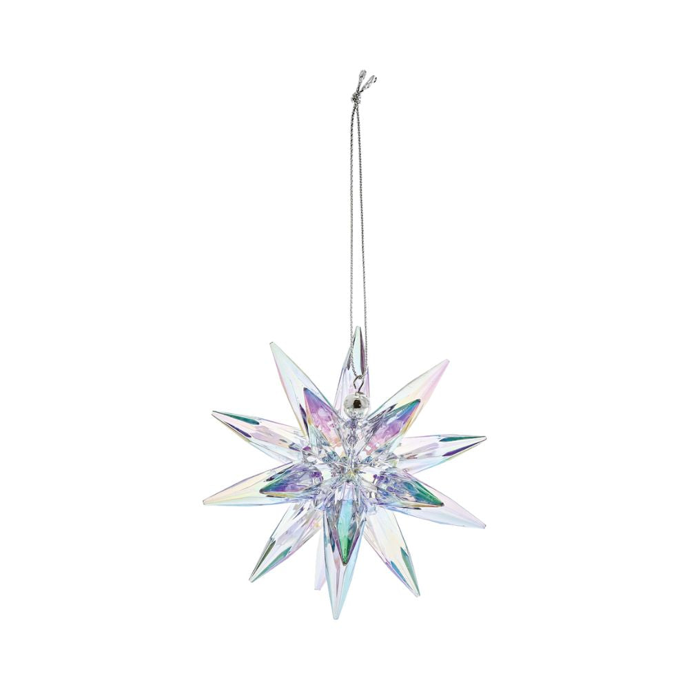 Pearlised 3D Star Christmas Hanging Ornament  This Pearlised 3D Star Hanging Ornament is the perfect gift for yourself or a friend. Not only does it sparkle and shine on a Christmas Tree, it looks wonderful as an addition to a gift bag or in any home.