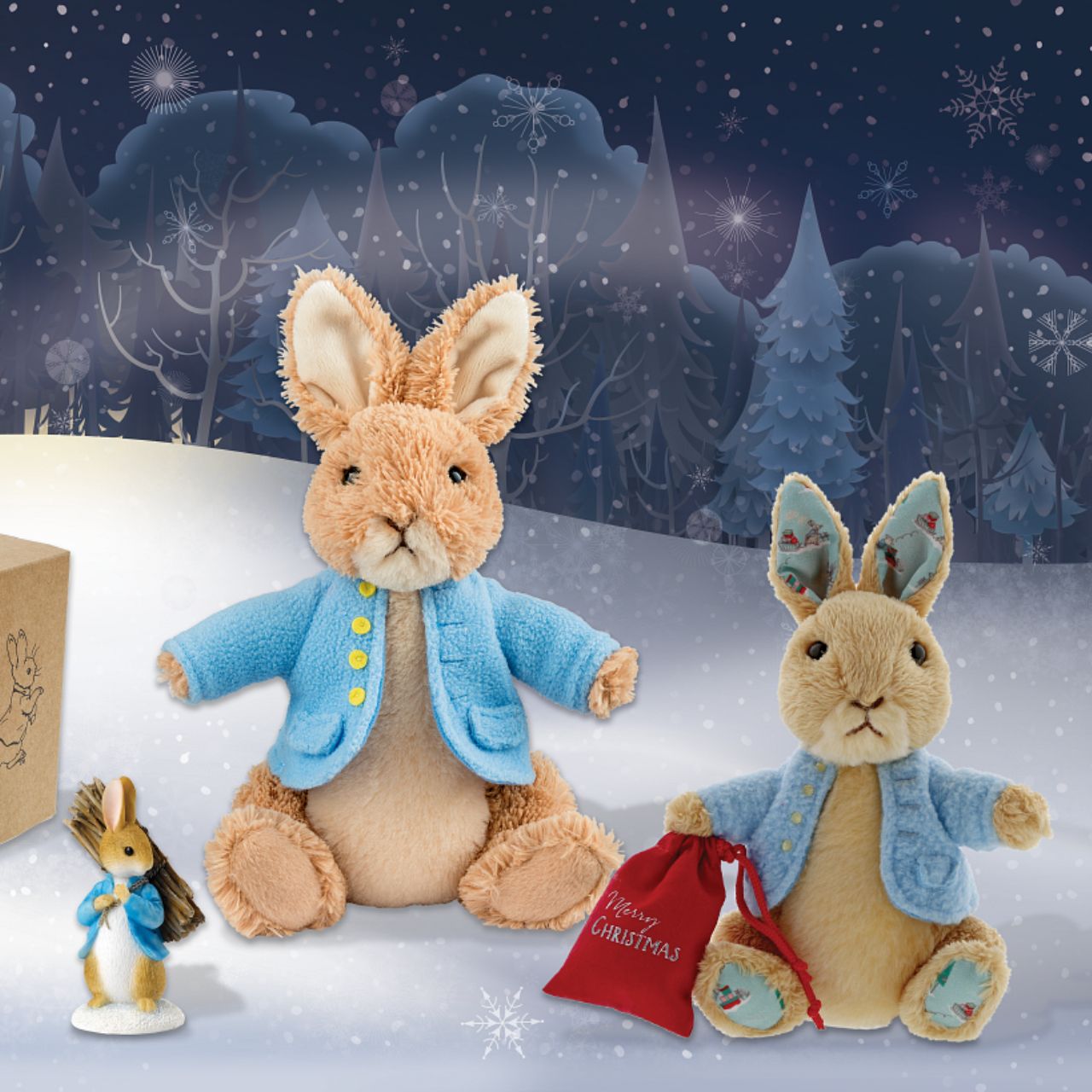 Beatrix Potter Peter Rabbit Christmas Small Soft Toy  We've added a touch of Christmas sparkle to our Peter Rabbit soft you. This Peter Rabbit will make the perfect keepsake for anyone who loves Christmas and the festivities it brings. A gift that isn't just for little ones, but for grownups too. Your new Peter Rabbit friend will arrive with a cute Christmas sack.