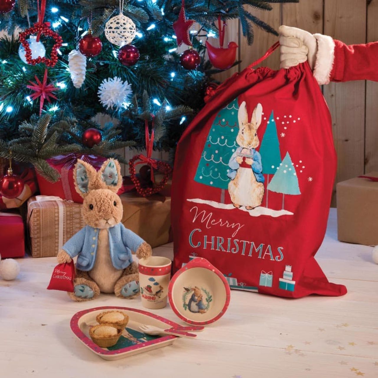 Peter Rabbit Christmas Sack  This Charming Peter Rabbit Christmas sack makes a brilliant alternative to a Christmas stocking, so why not make a new tradition this Christmas. Made of 100% cotton, this Christmas sack is durable and can be used year after year.