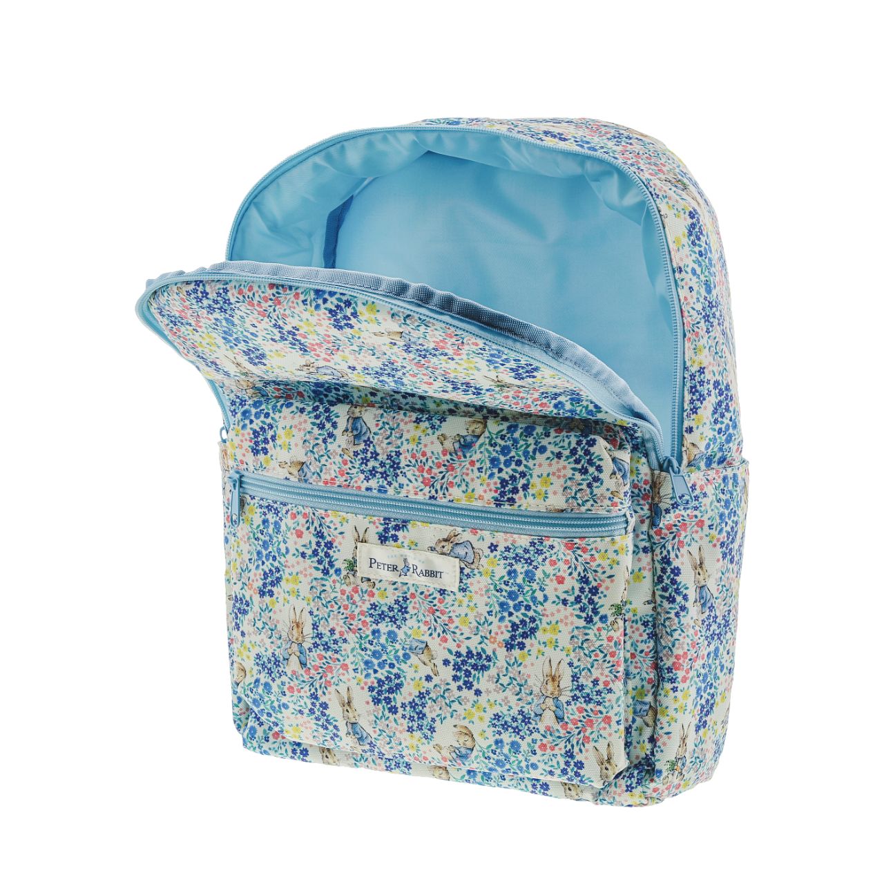 Beatrix Potter Peter Rabbit Garden Party Backpack  This classic adult backpack features a brand new design as part of our Peter Rabbit Garden Party Pop Up Collection. A large interior with an exterior zip pocket, side pockets and adjustable straps makes this the perfect accessory for those on the go. 