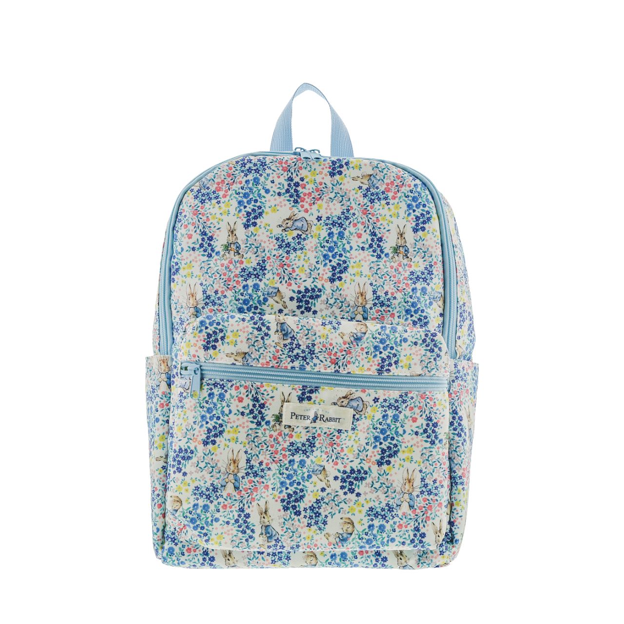 Beatrix Potter Peter Rabbit Garden Party Backpack  This classic adult backpack features a brand new design as part of our Peter Rabbit Garden Party Pop Up Collection. A large interior with an exterior zip pocket, side pockets and adjustable straps makes this the perfect accessory for those on the go. 