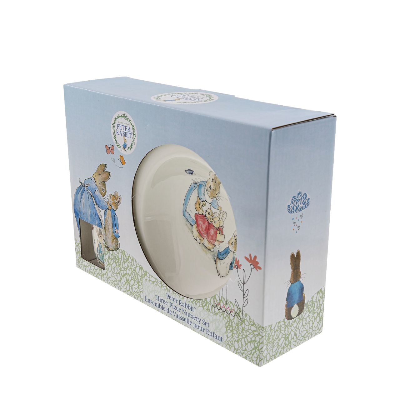 Beatrix Potter Peter Rabbit Three-Piece Nursery Set  This beautiful Peter Rabbit three-piece nursery set would make perfect for christening gifts, gifts for children or even a lovely birthday gift for a small child. Parents will be over the moon with such a unique gift.