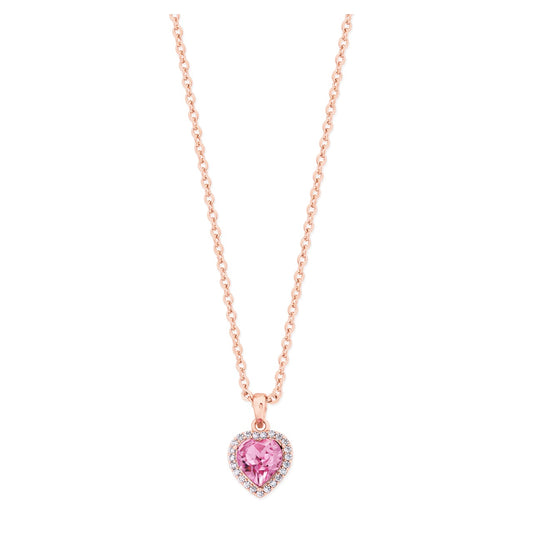 Tipperary Crystal Pink Heart Pendant - Rose Gold