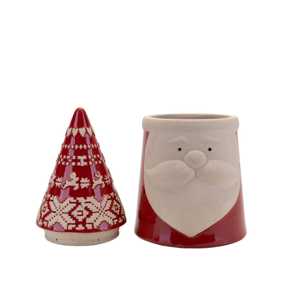Red Fairisle Santa Cookie Jar  Bored of the same old? Add a contemporary Scandi twist on Christmas this year with YuleTide. Adopting a simple colour theme, bring the festivities to life with bold, detailed folk-patterns and rustic textures.