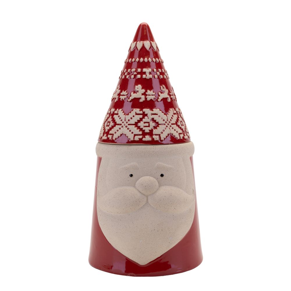 Red Fairisle Santa Cookie Jar  Bored of the same old? Add a contemporary Scandi twist on Christmas this year with YuleTide. Adopting a simple colour theme, bring the festivities to life with bold, detailed folk-patterns and rustic textures.