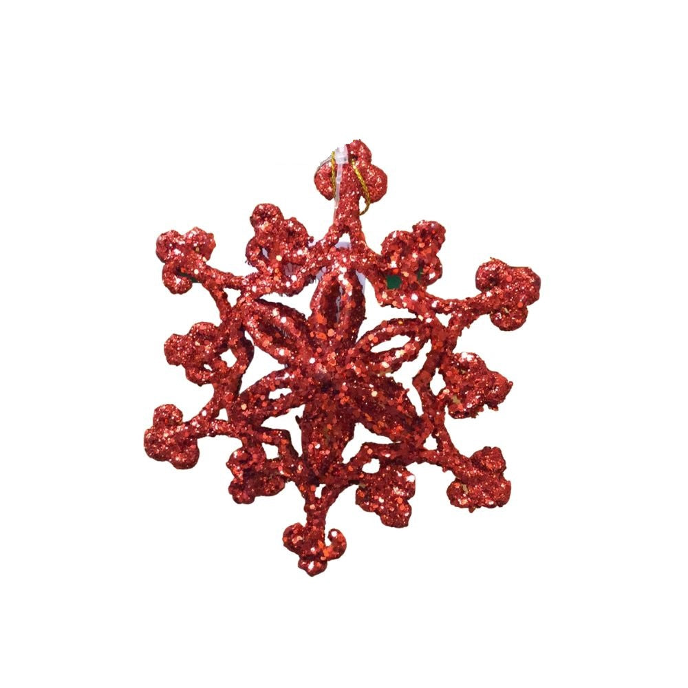 Gisela Graham Red Glitter Fretwork Snowflake Christmas Decoration  Browse our beautiful range of luxury Christmas tree decorations and ornaments for your tree this Christmas.  Add style to your Christmas tree with this beautiful red glitter fretwork shaped snowflake Christmas hanging ornament.
